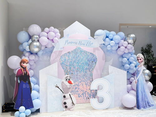 Frozen主題閃閃牆生日佈置套裝