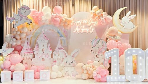 粉紅百日宴佈置套裝