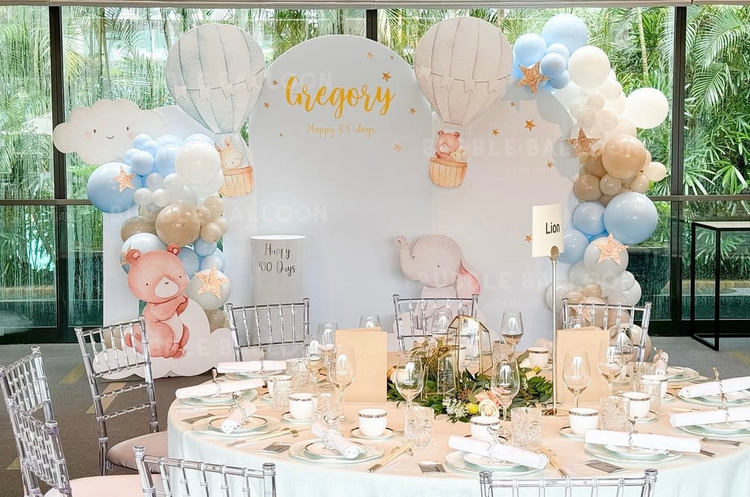 藍色熱氣球公仔佈置套裝