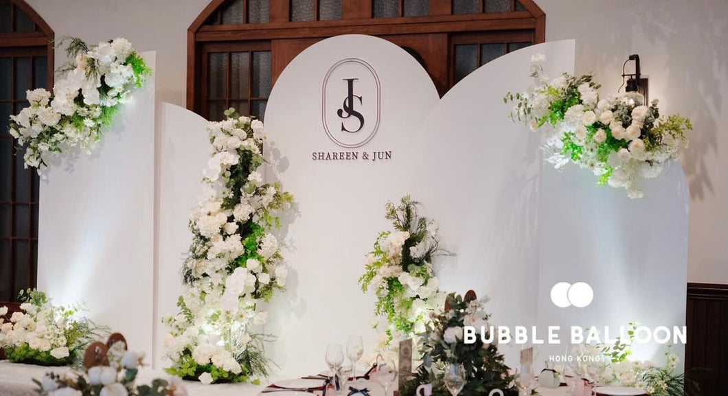 白綠絲花婚禮佈置套裝