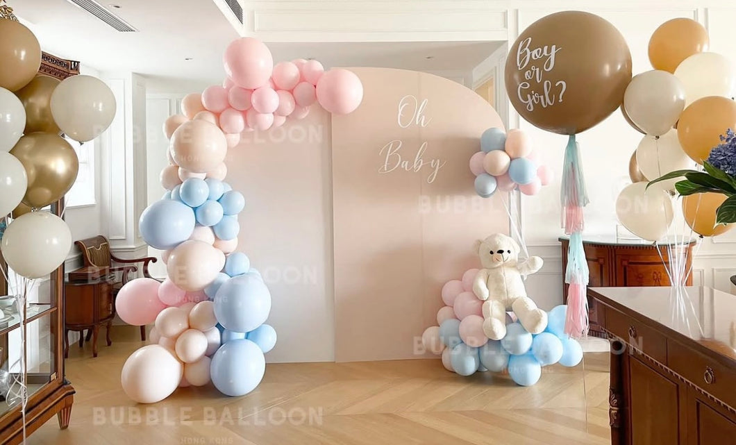 Gender Reveal 粉色粉藍熊仔主題佈置套裝