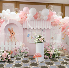Load image into Gallery viewer, 【粉嫩童話花園】治癒系小兔與小白鵝主題百日宴 / 生日氣球佈置套裝
