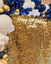 Load image into Gallery viewer, Happy 40th Birthday Justin 生日燈牌與金色亮片牆
