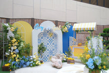 Load image into Gallery viewer, 藍黃白地中海風格 Baby Shower 佈置主景全貌