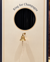 Load image into Gallery viewer, Ring for Champagne 圓形窗口、黑色布簾與金色搖鈴細節