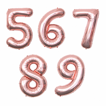 Load image into Gallery viewer, 玫瑰金數字鋁膜氣球 5、6、7、8、9｜40吋款